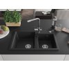 MEXEN/S - Tomas granitový dřez 2-bowl včetně baterie Duero, černá 6516-77-671600-00