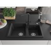 MEXEN/S - Tomas granitový dřez 2-bowl včetně baterie Duero, černá 6516-77-671600-70