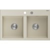 MEXEN - Hektor granitový dřez 2-bowl 800 x 480 mm, béžová, sifon chrom 6521802000-69
