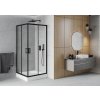 MEXEN/S - Rio čtvercový sprchový kout 90 x 90, transparent, černá + vanička Rio 860-090-090-70-00-4510