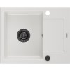 MEXEN/S - Enzo granitový dřez 1 s odkapávačem 576 x 465 mm, bílá, + sifon grafit 6506571005-20-B