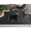 MEXEN/S - Enzo granitový dřez 1-miska s odkapávačem včetně baterie Duero, černá 6506-77-671600-50-B
