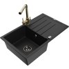 MEXEN/S - Bruno granitový dřez s odkapávačem včetně baterie Duero, černá 6513-77-671600-50-B