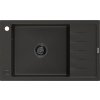 MEXEN/S - Elias granitový dřez 1 s odkapávačem 795 x 480 mm, černá/zlatý metalik, + černý sifon 6511791005-75-B