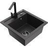 MEXEN/S - Vito granitový dřez 1-miska včetně baterie Rita, černá kropenatý 6503-76-670300-70-B