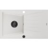 MEXEN/S - Cesar granitový dřez 1 s odkapávačem 775 x 470 mm, bílá, + černý sifon 6514771010-20-B