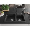 MEXEN/S - Tomas granitový dřez 2-bowl včetně baterie Telma, černá 6516-77-670200-70