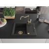 MEXEN/S - Enzo granitový dřez 1 s odkapávačem včetně baterie Carla, černá/stříbrná metalik 6506-73-670700-50