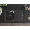 MEXEN/S - Cesar granitový dřez s odkapávačem včetně baterie Aster, černá kropenatá 6514-76-73450-07-B