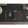 MEXEN/S - Pablo granitový dřez 1 s odkapávačem včetně baterie Flora, černá kropenatá 6510-76-670401-07
