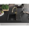 MEXEN/S - Enzo granitový dřez 1 s odkapávačem včetně Elia, černá 6506-77-670101-50-B