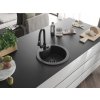 MEXEN/S - Diego granitový dřez 1-miska včetně baterie Elia, černá kropenatá 6512-76-670101-70-B