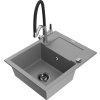 MEXEN/S - Enzo granitový dřez s odkapávačem včetně baterie Duo, šedá 6506-71-671701-07-B