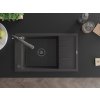 MEXEN/S - Elias granitový dřez s odkapávačem včetně baterie Duo, černá kropenatá 6511-76-671701-07-B