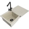 MEXEN/S - Cesar granitový dřez s odkapávačem včetně baterie Duero, béžová 6514-69-671600-70