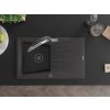 MEXEN/S - Cesar granitový dřez s odkapávačem včetně baterie Duo, černá kropenatá 6514-76-671701-07-B