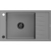 MEXEN/S - Elias granitový dřez 1 s odkapávačem 795 x 480 mm, šedá, + černý sifon 6511791005-71-B