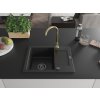 MEXEN/S - Enzo granitový dřez s odkapávačem včetně baterie Telma, černá 6506-77-670200-50-B