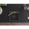MEXEN/S - Milo granitový dřez 1-miska včetně baterie Duo, černá kropenatá 6505-76-671701-57-B