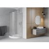 MEXEN/S - Rio čtvrtkruhový sprchový kout 80 x 80, dekor/mráz, chrom + vanička Rio 863-080-080-01-30-4710