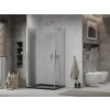 MEXEN/S - Lima sprchový kout zalamovací dveře 80 x 100, transparent, chrom + Flat černá vanička se sifonem 856-080-100-01-00-4070