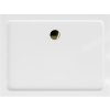 MEXEN/S - Flat sprchová vanička obdélníková slim 130 x 100, bílá + zlatý sifon 40101013G