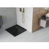 MEXEN/S - Flat sprchová vanička čtvercová slim 80 x 80, černá + zlatý sifon 40708080G