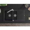 MEXEN/S - Matias granitový dřez 1.5 s odkapávačem včetně baterie Rita, černý 6502-77-670300-00