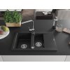 MEXEN/S - Gaspar granitový dřez 1.5 s odkapávačem včetně baterie Rita, černý 6507-77-670300-00