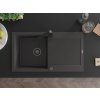 MEXEN/S - Leo granitový dřez 1-miska s odkapávačem včetně baterie Rita, černý kropenatý 6501-76-670300-70-B
