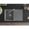 MEXEN/S - Bruno granitový dřez s odkapávačem včetně baterie Duero, šedá 6513-71-671600-71