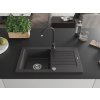 MEXEN/S - Pablo granitový dřez s odkapávačem včetně baterie Telma, černá kropenatá 6510-76-670200-70