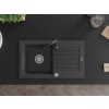 MEXEN/S - Pablo granitový dřez s odkapávačem včetně baterie Telma, černá kropenatá 6510-76-670200-70