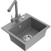 MEXEN/S - Milo granitový dřez včetně baterie Duero, šedá 6505-71-671600-71