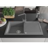 MEXEN/S - Leo granitový dřez 1-miska s odkapávačem včetně baterie Rita, šedý 6501-71-670300-71