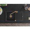 MEXEN/S - Pablo granitový dřez 1-miska včetně baterie Carla, černá/stříbrná metalik 6510-73-670700-50