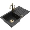 MEXEN/S - Pablo granitový dřez 1-miska včetně baterie Carla, černá/stříbrná metalik 6510-73-670700-50