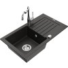 MEXEN/S - Pablo granitový dřez 1-miska včetně baterie Carla, černá/zlatá metalik 6510-75-670700-00
