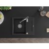 MEXEN/S - Enzo granitový dřez 1 s odkapávačem včetně baterie Aster, černá/stříbrná metalik 6506-73-73450-07