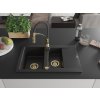MEXEN/S - Gaspar granitový dřez 1.5 s odkapávačem včetně baterie Aster, černá 6507-77-73450-57-G