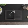 MEXEN/S - Pablo granitový dřez 1 s odkapávačem včetně baterie Aster, černá kropenatá 6510-76-73450-07-B