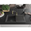MEXEN/S - Pablo granitový dřez 1 s odkapávačem včetně baterie Aster, černá kropenatá 6510-76-73450-57-B