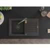 MEXEN/S - Pablo granitový dřez 1 s odkapávačem včetně baterie Aster, černá kropenatá 6510-76-73450-57-B