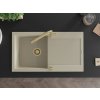 MEXEN/S - Leo granitový dřez s odkapávačem včetně baterie Duero, béžová 6501-69-671600-50