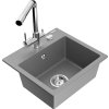 MEXEN/S - Milo granitový dřez včetně baterie Duero, šedá 6505-71-671600-00