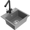 MEXEN/S - Milo granitový dřez včetně baterie Duero, šedá 6505-71-671600-70