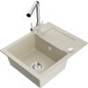 MEXEN/S - Enzo granitový dřez 1-miska s odkapávačem včetně baterie Duero, béžová  6506-69-671600-00