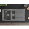 MEXEN/S - Andres granitový dřez s odkapávačem včetně baterie Duero, šedá 6515-71-671600-71