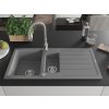 MEXEN/S - Andres granitový dřez s odkapávačem včetně baterie Savita, šedá 6515-71-672601-71