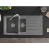 MEXEN/S - Andres granitový dřez s odkapávačem včetně baterie Savita, šedá 6515-71-672601-71